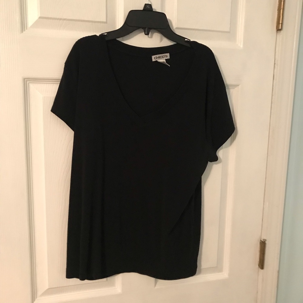 Chico’s black vneck t-shirt